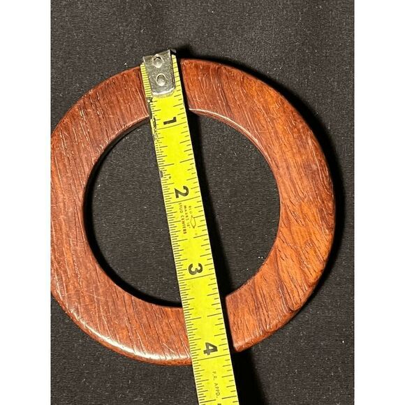 Bohemian Wide Wooden Bangle Bracelet - Picture 2 of 2